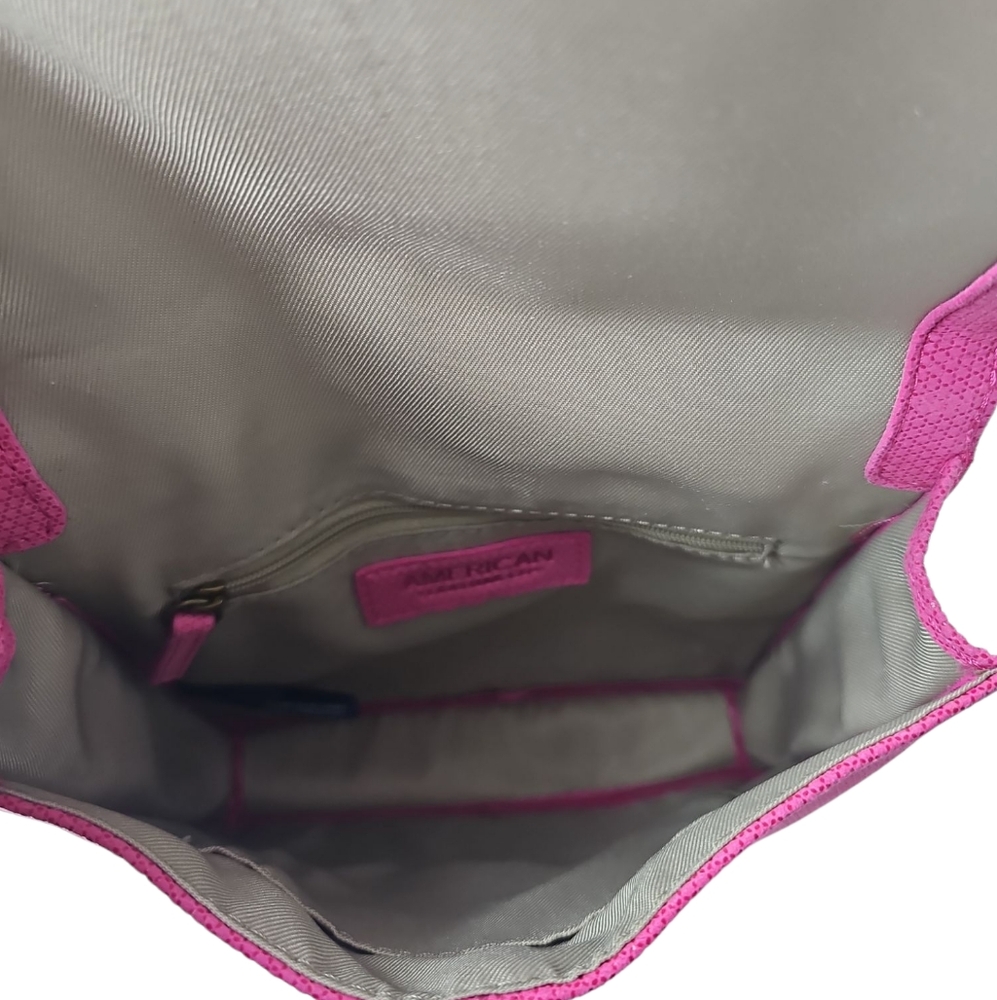 American Leather Co. Pink Leather Book Flap Crossbody - Picture 8 of 11